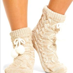 NWT Ugg cozy slipper socks with Pom Poms